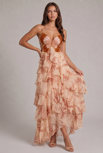 Abito Maxi Marielle Butterfly